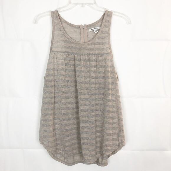 American Eagle Sleeveless Striped Metallic Swing Top Size Medium - Picture 1 of 11